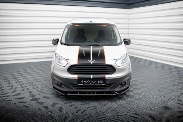 Cup Spoilerlippe Front Ansatz passend für Ford Transit Courier Mk1 schwarz Hochglanz