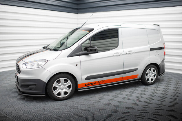 Seitenschweller Ansatz Cup Leisten passend für Ford Transit Courier Mk1 schwarz Hochglanz