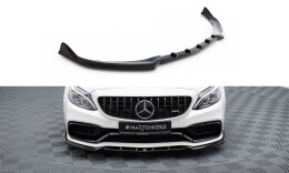 Cup Spoilerlippe Front Ansatz V.2 für Mercedes-AMG C63 Limo / Kombi W205 / S205 schwarz Hochglanz