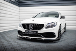 Cup Spoilerlippe Front Ansatz V.2 passend für Mercedes-AMG C63 Limousine / Kombi W205 / S205 schwarz Hochglanz