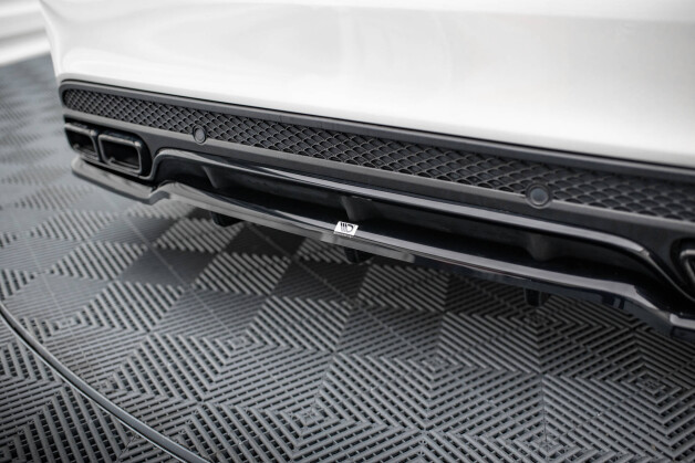 Mittlerer Cup Diffusor Heck Ansatz DTM Look passend für Mercedes-AMG C63 Limousine / Kombi W205 / S205 schwarz Hochglanz