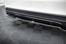 Mittlerer Cup Diffusor Heck Ansatz DTM Look für Mercedes-AMG C63 Limousine / Kombi W205 / S205 schwarz Hochglanz