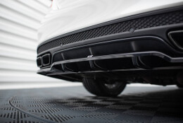 Mittlerer Cup Diffusor Heck Ansatz DTM Look passend für Mercedes-AMG C63 Limousine / Kombi W205 / S205 schwarz Hochglanz