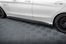 Seitenschweller Ansatz Cup Leisten V.2 passend für Mercedes-AMG C63 Limousine / Kombi W205 / S205 schwarz Hochglanz