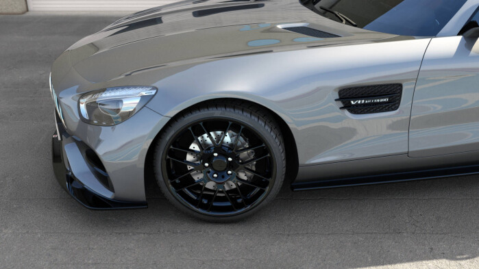 Street+ Spoilerlippe Front Ansatz passend für Mercedes-AMG GT S C190 FL schwarz Hochglanz