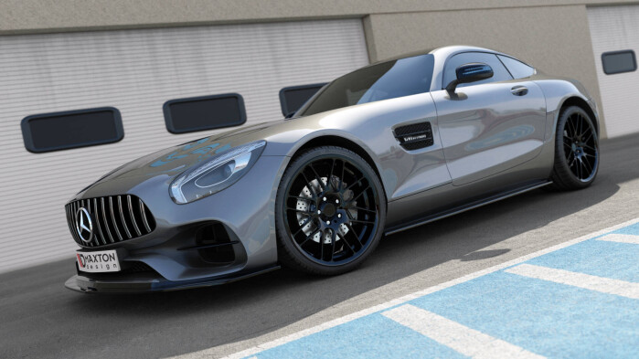 Seitenschweller Ansatz Cup Leisten passend für Mercedes-AMG GT / GT S C190 Facelift schwarz Hochglanz