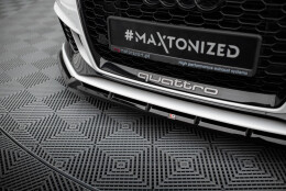 Cup Spoilerlippe Front Ansatz V.3 passend für Audi RS3 Limousine 8V Facelift schwarz Hochglanz