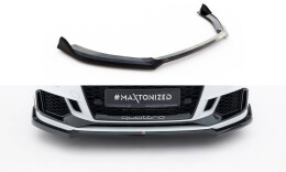 Cup Spoilerlippe Front Ansatz V.4 passend für Audi RS3 Limousine 8V Facelift schwarz Hochglanz