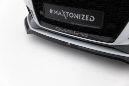 Cup Spoilerlippe Front Ansatz V.4 passend für Audi RS3 Limousine 8V Facelift schwarz Hochglanz