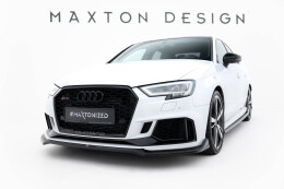 Cup Spoilerlippe Front Ansatz V.4 passend für Audi RS3 Limousine 8V Facelift schwarz Hochglanz