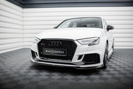 Cup Spoilerlippe Front Ansatz V.5 passend für Audi RS3 Limousine 8V Facelift schwarz Hochglanz