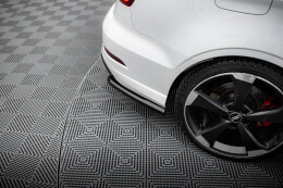 Heck Ansatz Flaps Diffusor V.2 für Audi RS3 Limousine 8V Facelift schwarz Hochglanz