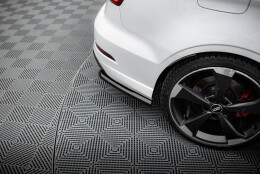 Heck Ansatz Flaps Diffusor V.2 passend für Audi RS3 Limousine 8V Facelift schwarz Hochglanz