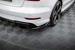 Heck Ansatz Flaps Diffusor V.3 für Audi RS3 Limousine 8V Facelift schwarz Hochglanz