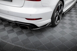 Heck Ansatz Flaps Diffusor V.3 passend für Audi RS3 Limousine 8V Facelift schwarz Hochglanz