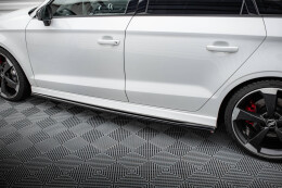 Seitenschweller Ansatz Cup Leisten V.2 für Audi RS3 Limousine 8V Facelift schwarz Hochglanz