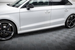 Seitenschweller Ansatz Cup Leisten V.2 passend für Audi RS3 Limousine 8V Facelift schwarz Hochglanz