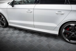 Seitenschweller Ansatz Cup Leisten V.2 passend für Audi RS3 Limousine 8V Facelift schwarz Hochglanz