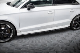 Seitenschweller Ansatz Cup Leisten V.3 für Audi RS3 Limousine 8V Facelift schwarz Hochglanz