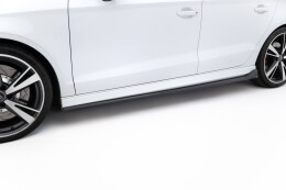 Seitenschweller Ansatz Cup Leisten V.3 passend für Audi RS3 Limousine 8V Facelift schwarz Hochglanz