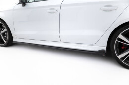 Seitenschweller Ansatz Cup Leisten V.3 passend für Audi RS3 Limousine 8V Facelift schwarz Hochglanz