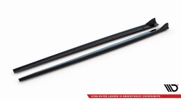 Seitenschweller Ansatz Cup Leisten V.3 passend für Audi RS3 Limousine 8V Facelift schwarz Hochglanz