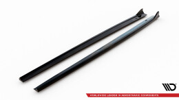 Seitenschweller Ansatz Cup Leisten V.3 passend für Audi RS3 Limousine 8V Facelift schwarz Hochglanz
