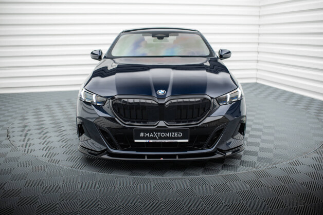 Cup Spoilerlippe Front Ansatz V.1 für BMW 5er / i5 M-Paket Limousine / Touring G60 / G61 schwarz Hochglanz