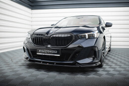 Cup Spoilerlippe Front Ansatz V.1 für BMW 5er / i5 M-Paket Limousine / Touring G60 / G61 schwarz Hochglanz