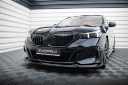 Cup Spoilerlippe Front Ansatz V.2 für BMW 5er M-Paket G60 schwarz Hochglanz
