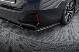 Mittlerer Cup Diffusor Heck Ansatz V.1 passend für BMW 5er / i5 M-Paket G60 schwarz Hochglanz