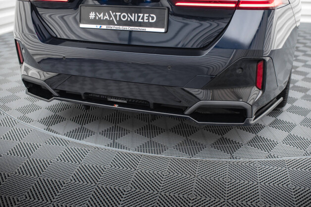 Mittlerer Cup Diffusor Heck Ansatz V.2 passend für BMW 5er / i5 M-Paket G60 schwarz Hochglanz