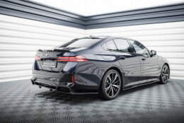 Mittlerer Cup Diffusor DTM Look Heck Ansatz V.2 für BMW 5er / i5 M-Paket Limousine / Touring G60 / G61 schwarz Hochglanz