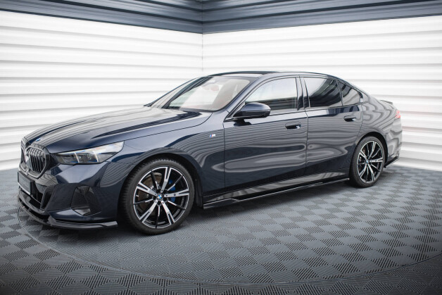 Seitenschweller Ansatz Cup Leisten V.2 passend für BMW 5er M-Paket G60 schwarz Hochglanz
