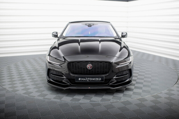 Cup Spoilerlippe Front Ansatz V.1 passend für Jaguar XE X760 Facelift schwarz Hochglanz
