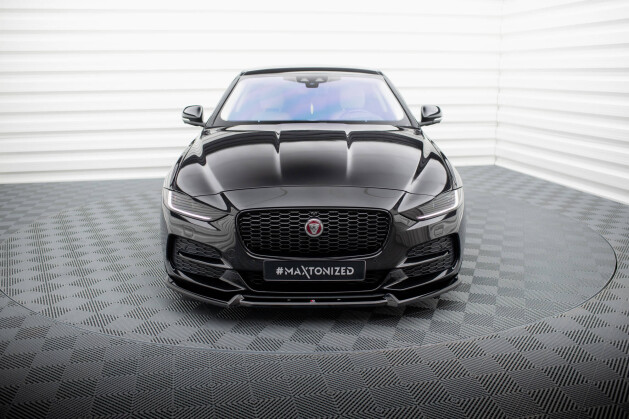 Cup Spoilerlippe Front Ansatz V.2 für Jaguar XE X760 FL schwarz Hochglanz