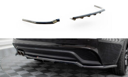 Mittlerer Cup Diffusor Heck Ansatz DTM Look passend für Jaguar XE X760 Facelift schwarz Hochglanz