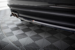 Mittlerer Cup Diffusor Heck Ansatz DTM Look passend für Jaguar XE X760 Facelift schwarz Hochglanz