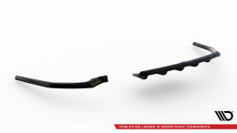 Mittlerer Cup Diffusor Heck Ansatz DTM Look passend für Jaguar XE X760 Facelift schwarz Hochglanz