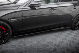 Seitenschweller Ansatz Cup Leisten für Jaguar XE X760 Facelift schwarz Hochglanz