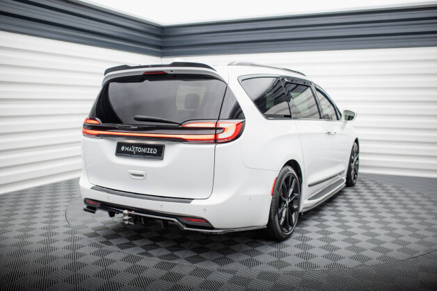 Mittlerer Cup Diffusor Heck Ansatz DTM Look passend für Chrysler Pacifica Mk2 Facelift schwarz Hochglanz