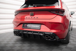 Heck Ansatz Diffusor passend für Cupra Leon Hatchback Mk1 schwarz Hochglanz