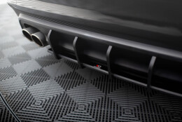 Street Pro Heckschürze Heck Ansatz Diffusor passend für Jaguar XE X760 Facelift SCHWARZ