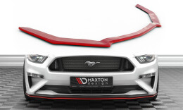 Cup Spoilerlippe Front Ansatz V.2 für Ford Mustang Mk6 FL rot Hochglanz