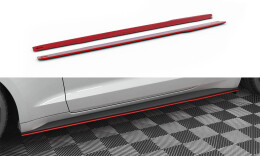 Seitenschweller Ansatz Cup Leisten V.2 passend für Ford Mustang Mk6 FL rot Hochglanz