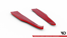 Heck Ansatz Flaps Diffusor V.2 für Ford Mustang Mk6 Facelift Rot Hochglanz