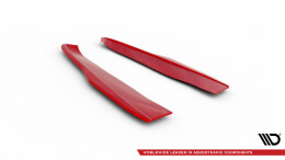 Heck Ansatz Flaps Diffusor V.2 für Ford Mustang Mk6 FL rot Hochglanz