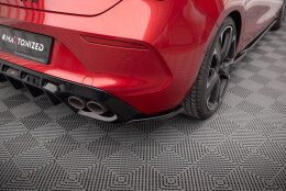 Heck Ansatz Flaps Diffusor V.2 passend für Cupra Leon Hatchback Mk1 schwarz Hochglanz