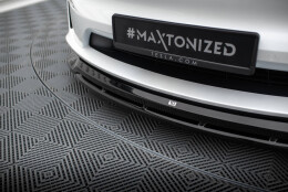 Cup Spoilerlippe Front Ansatz V.1 passend für Tesla Model X Mk1 Facelift schwarz Hochglanz