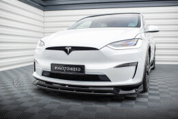 Cup Spoilerlippe Front Ansatz V.1 passend für Tesla Model X Mk1 Facelift schwarz Hochglanz